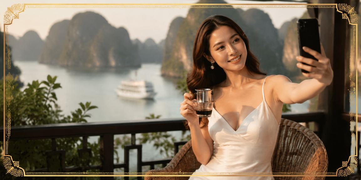 Thành viên VIP nhận hoàn tiền cashback tại quán cà phê nhìn ra Vịnh Hạ Long
